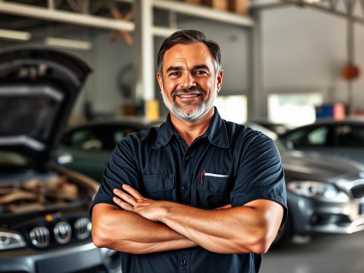 Technician working on a German vehicle at the Barat German Auto workshop in Polokwane