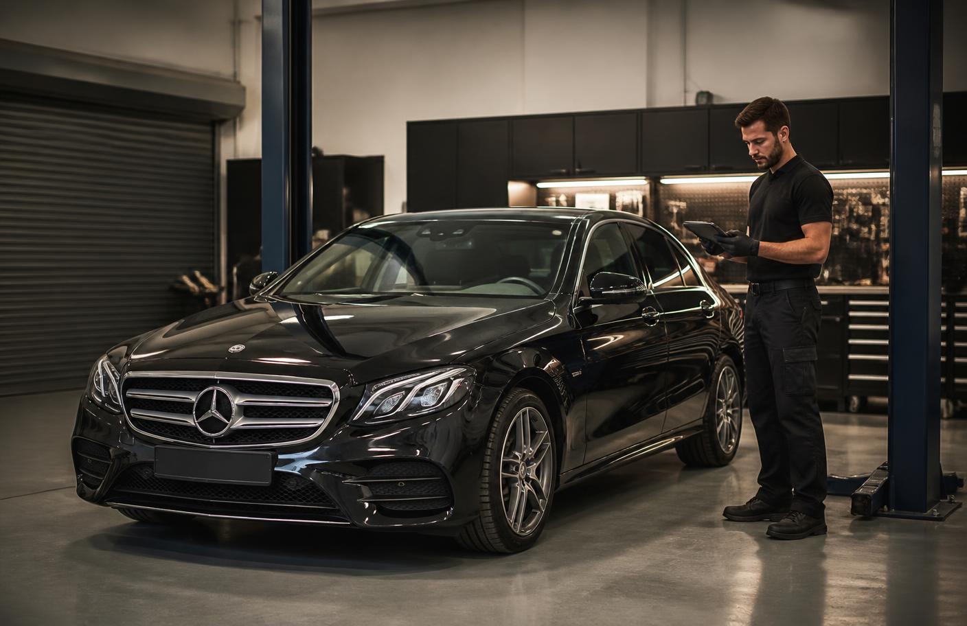 Mercedes-Benz being serviced by a specialist technician in Polokwane